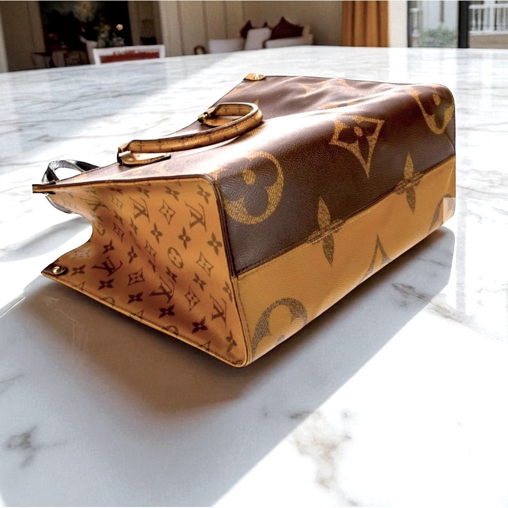 Louis Vuitton Tote Reverse Monogram Large Print Brown On the go authenticated - Picture 8 of 16